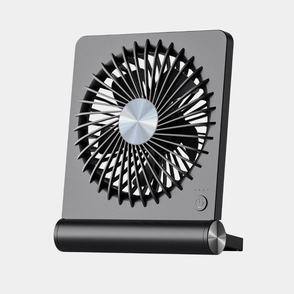 Black Ultra Slim Quiet 3 Speed Adjustable USB Powered Modern Desk Fan