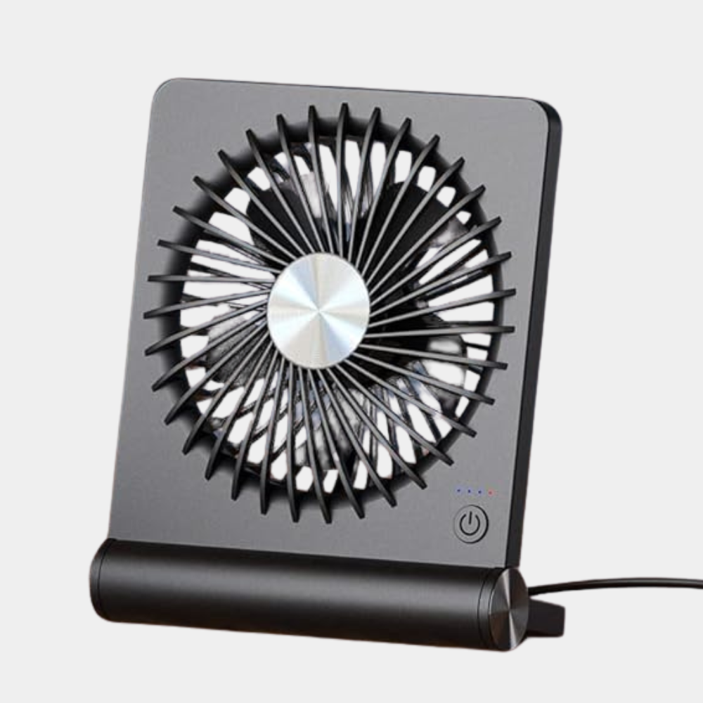 Black Ultra Slim Quiet 3 Speed Adjustable USB Powered Modern Desk Fan