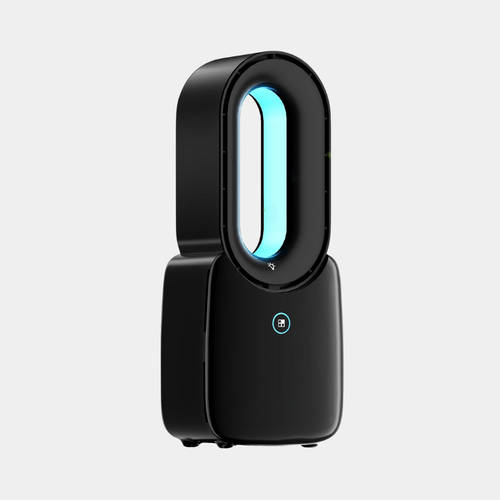 Black Portable Smart LED Light Gift Kids Office Bedroom Cooling Bladeless Desk Fan