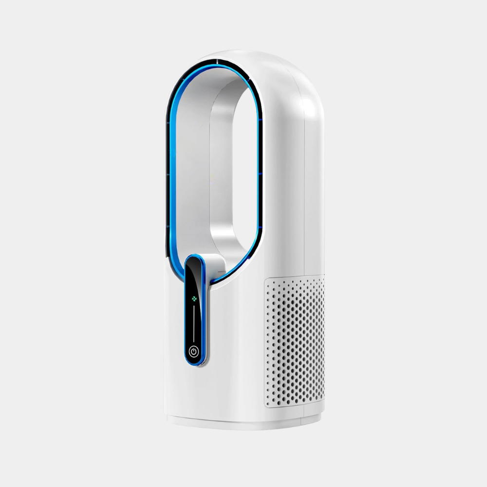 White Blue Portable Rechargeable Quiet Gift Kids Office Bedroom Cooling Bladeless Desk Fan