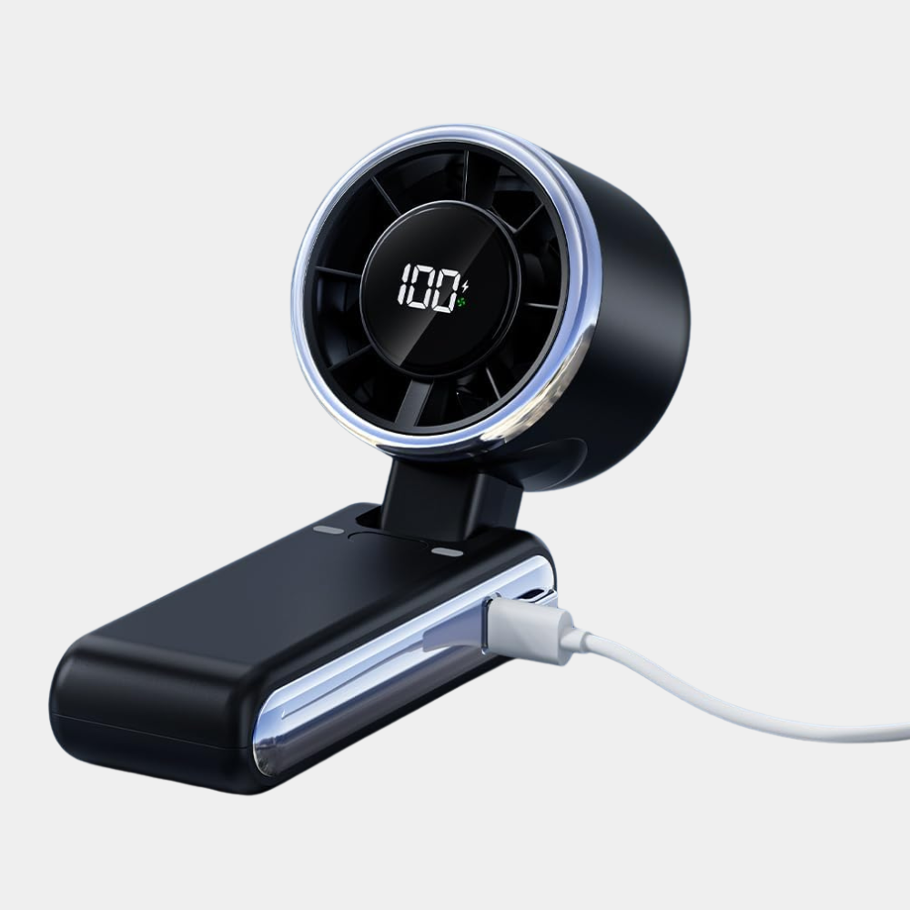 Black Battery Powered 5 Speed Turbo High Velocity Portable Quiet Travel Handheld Fan