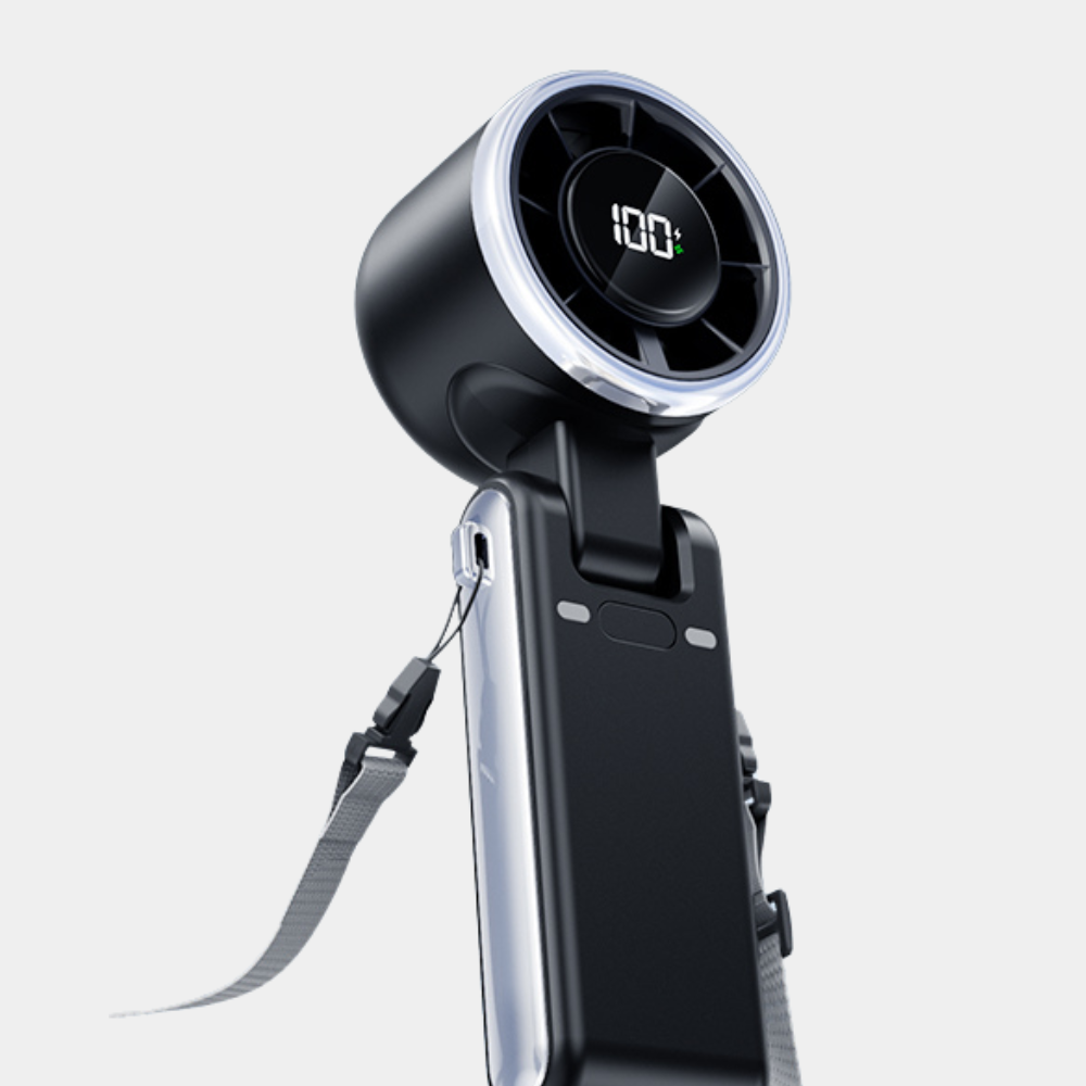 Black Battery Powered 5 Speed Turbo High Velocity Portable Quiet Travel Handheld Fan