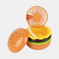 Yellow Battery Powered Hamburger Shaped Foldable Mirror Portable High Speed Personal Fan