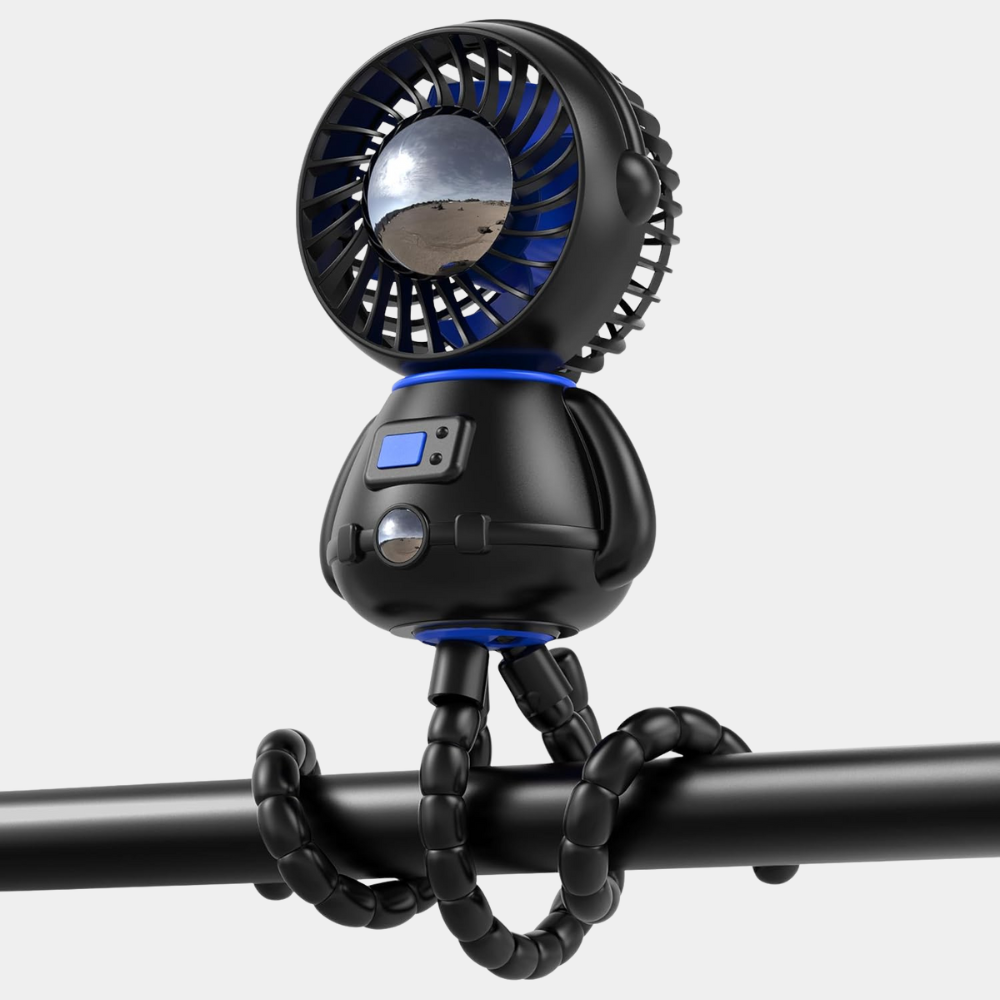Black Battery Powered Astronaut Shaped Flexible Tripod Portable High Speed Personal Fan
